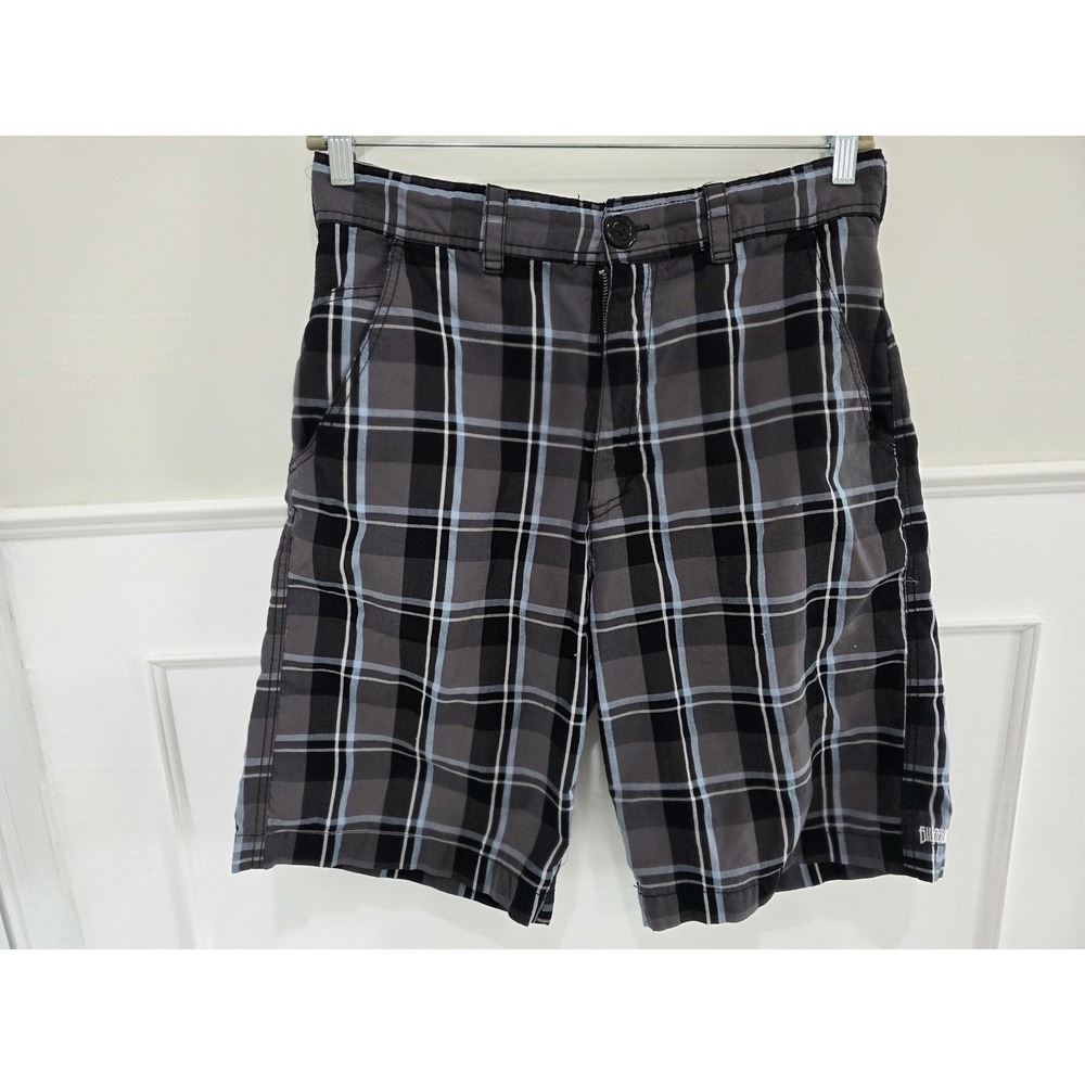 Billabong Mens‎ Plaid Walk Shorts Grey Black Blue Size 34 Casual Surf Skate